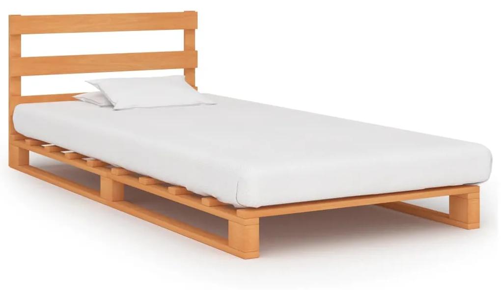 285270 vidaXL Estrutura de cama em paletes pinho maciço 100x200 cm castanho
