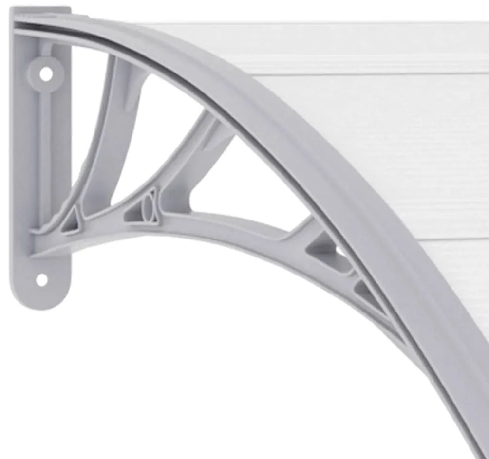 Toldo para porta 120x75 cm PC cinzento e transparente