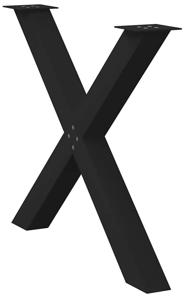 Pés para mesa de jantar em formato de X, 2 peças, preto, 90x (72-73) c