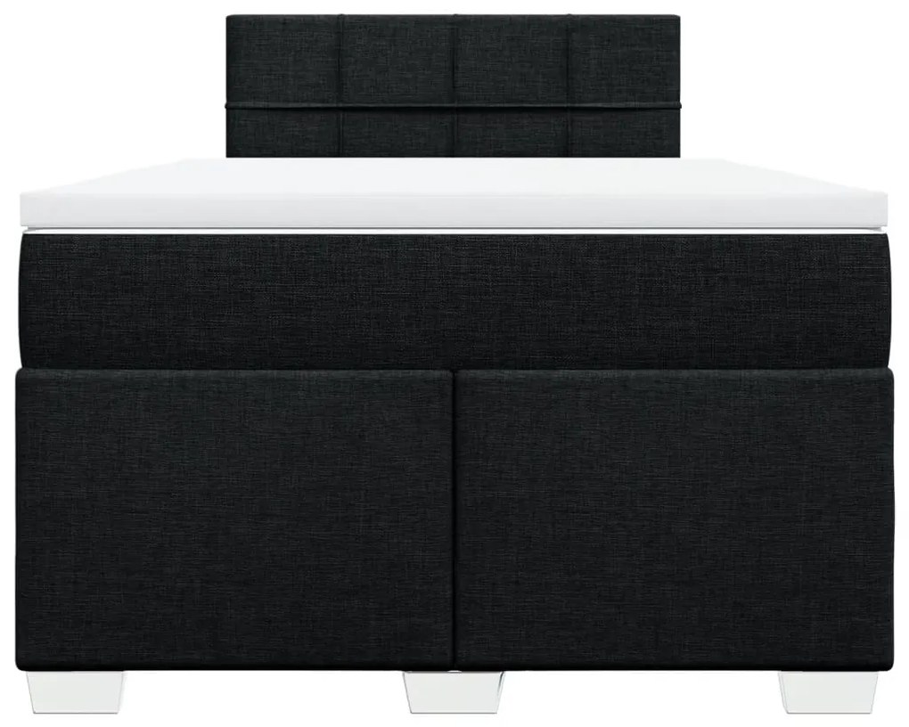 Cama boxspring com colchão 120x190 cm tecido preto