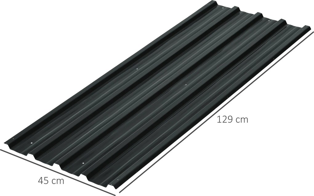 Conjunto de 12 painéis em aço galvanizado resistentes às intempéries, cinza antracite, dimensões de cada painel: 129 cm x 45 cm