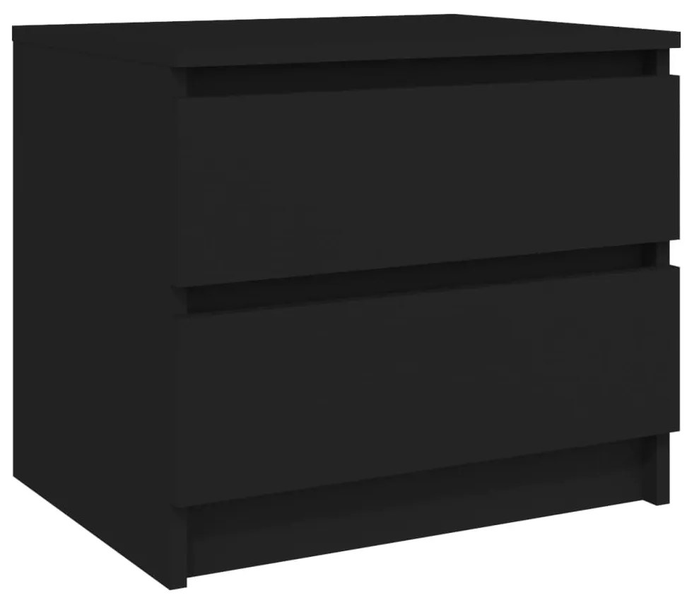Mesas de cabeceira 2 pcs 50x39x43,5 cm derivados madeira preto