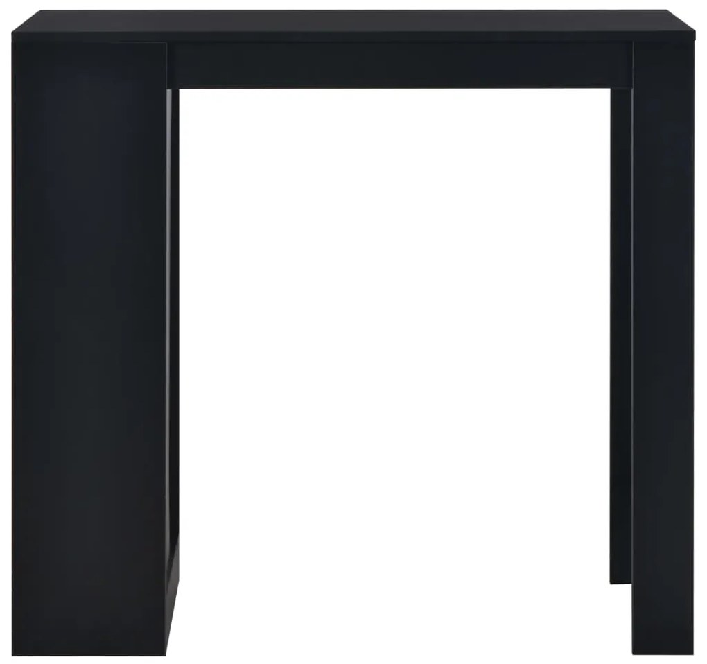 Mesa de bar com prateleira preto 110x50x103 cm