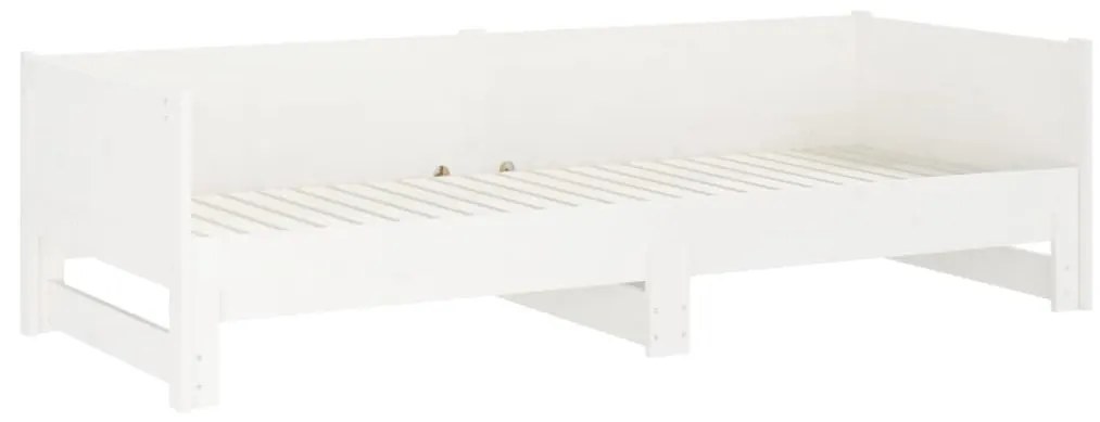 Estrutura sofá-cama de puxar 2x(80x200) cm pinho maciço branco