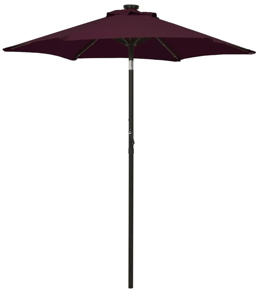 vidaXL Guarda-sol de jardim com luzes LED 200x211 cm alumínio bordô