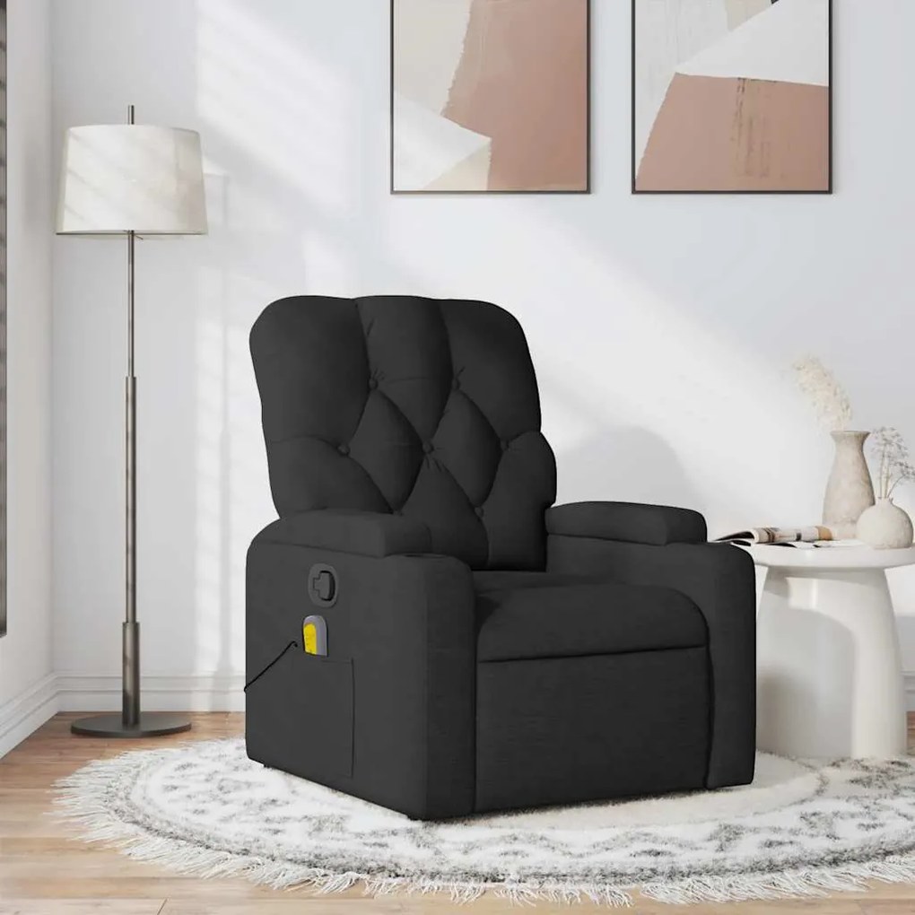 Poltrona de massagens reclinável tecido preto