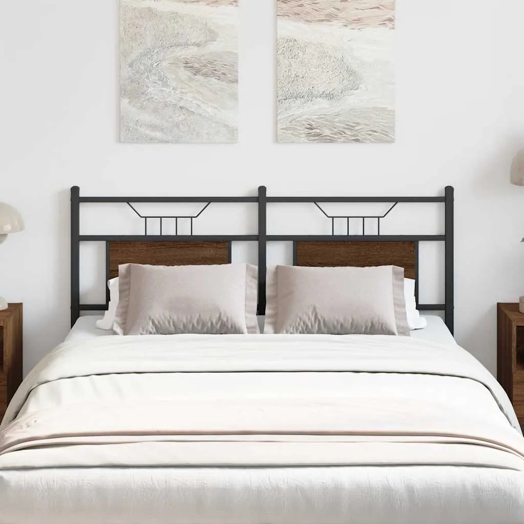 vidaXL Cabeceira de substituição 137cm derivados madeira/aço carvalho castanho