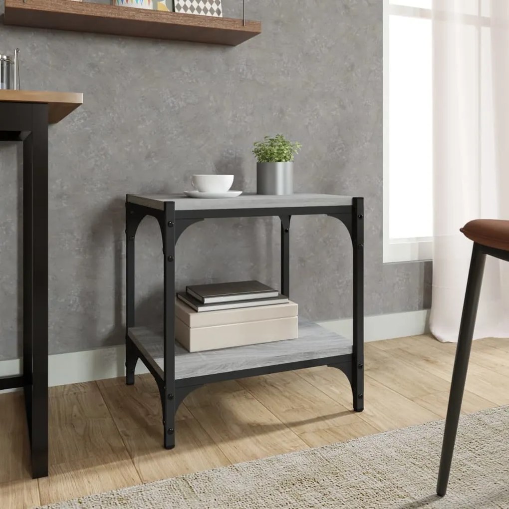 Móvel de TV 40x33x41 cm derivados madeira/aço cinzento sonoma