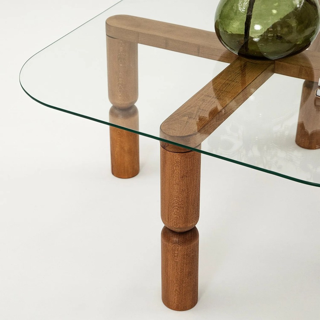 Mesa de Centro Kei – Nogueira – 80x40x80 cm