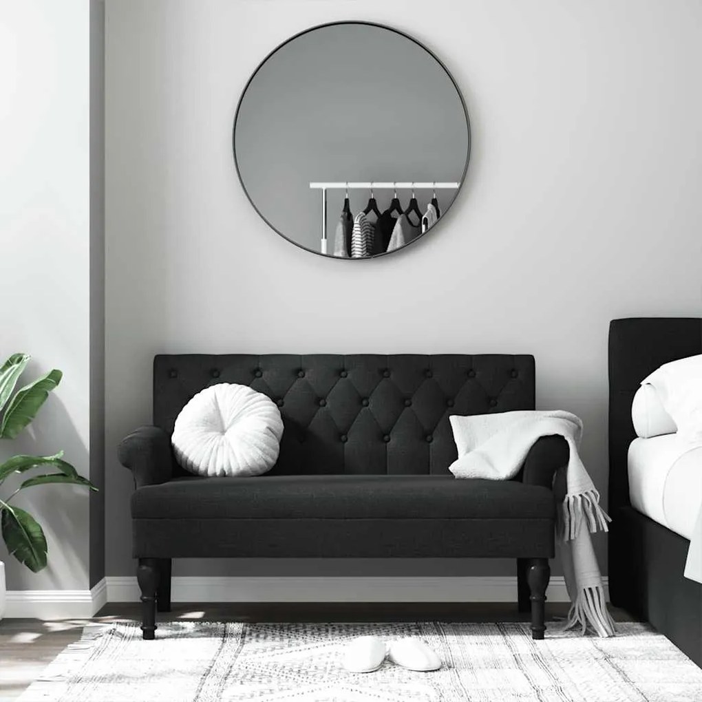 Banco com encosto 120x62x75,5 cm tecido preto