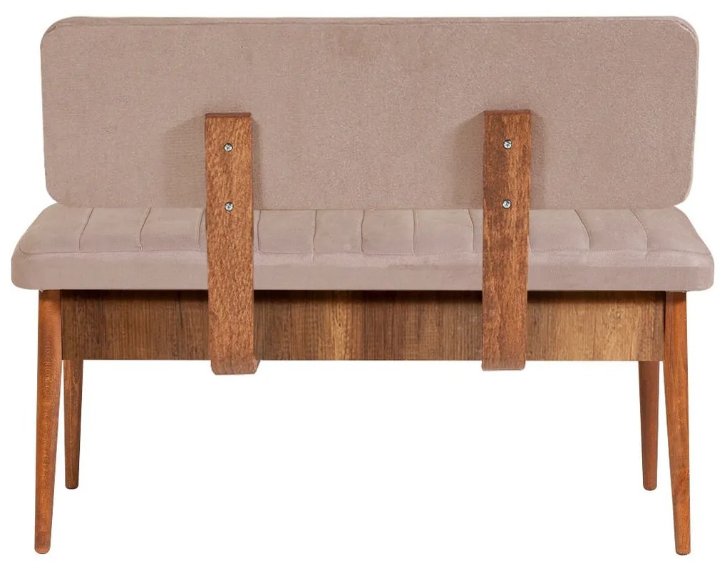 Conjunto de Mesa de Jantar Extensível Vina – Nogueira – 130x77x80 cm