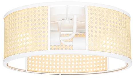 Luminária de teto retrô branca com vime 40 cm - Akira Retro