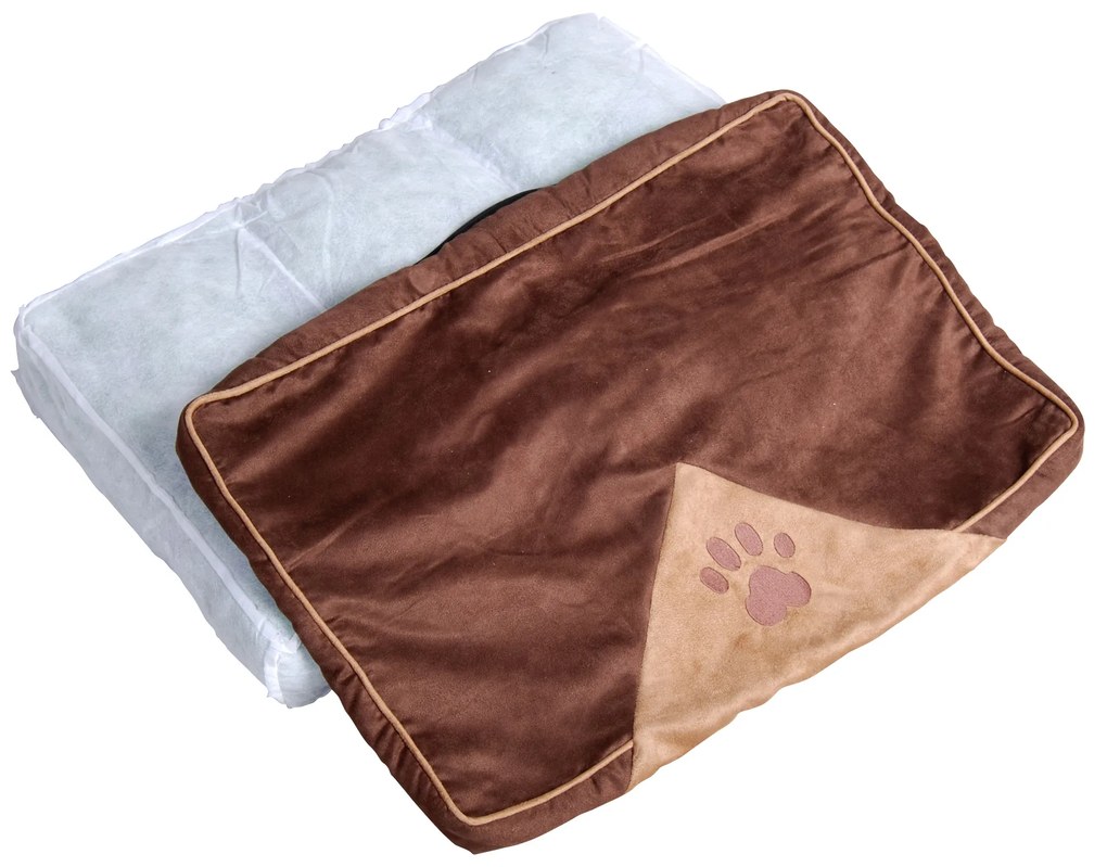 PawHut Cama para Animais de Estimação Cama para Cães e Gatos com Capa Removível e Lavável Antiderrapante 100x70x7cm Marrom