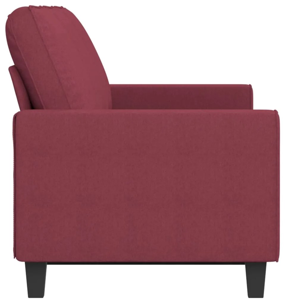 Sofá de 3 lugares tecido 180 cm vermelho tinto