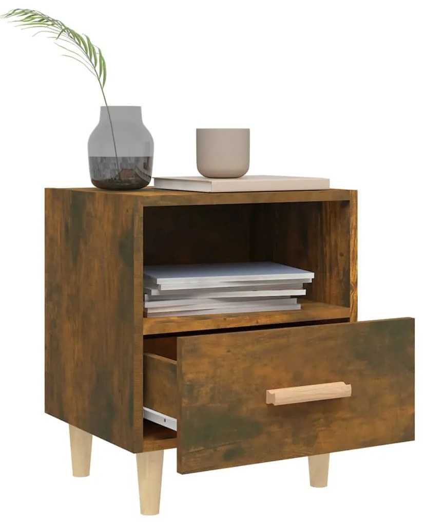 Mesa de cabeceira 40x35x47 cm cor carvalho fumado