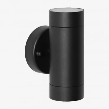 Aplique De Parede Para Exterior Em Alumínio Com 2 Pontos De Luz Jaxten Preto - Sklum