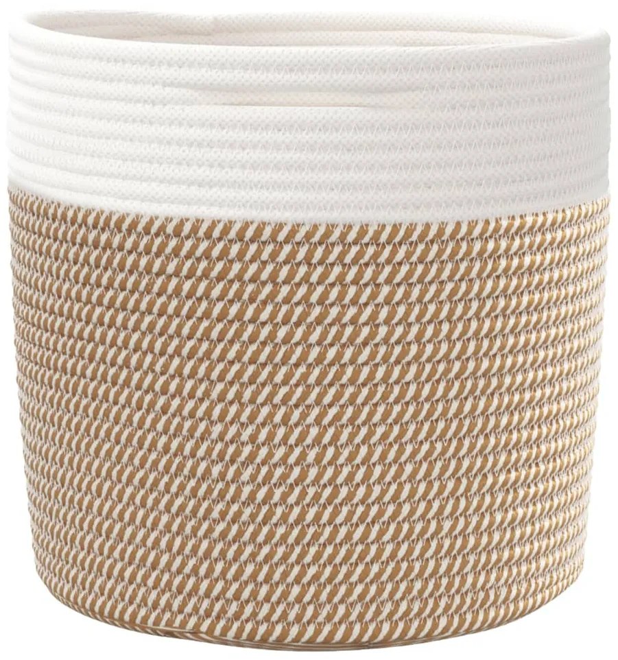 Cestos de arrumação 2 pcs Ø28x28 cm algodão castanho e branco