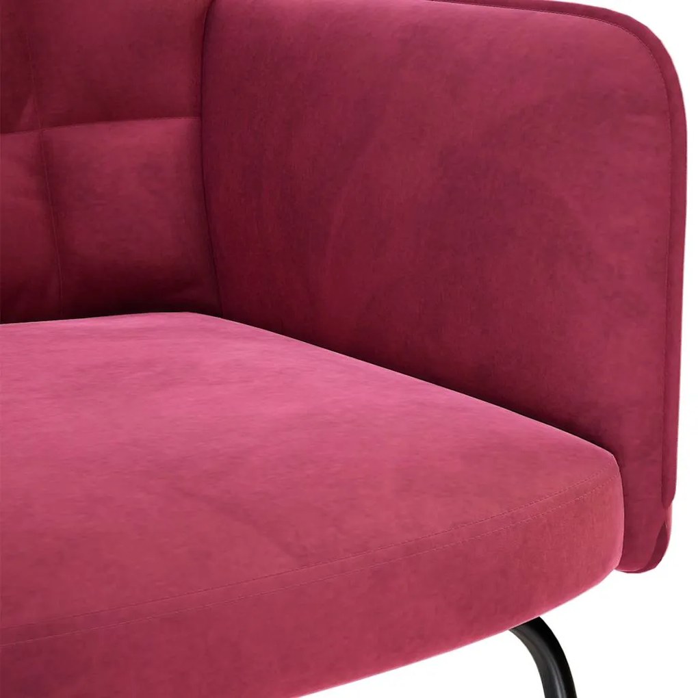 Cadeira de baloiço com banco veludo vermelho tinto