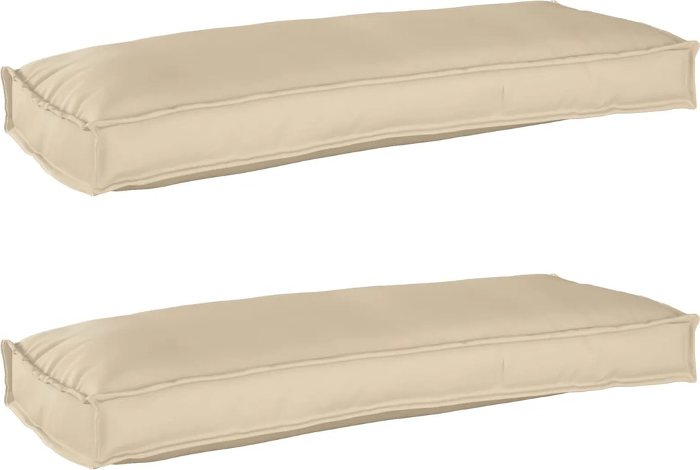 vidaXL Conjunto de Almofadas para Palete 2 pcs Bege 100 x 40 x 8 cm
