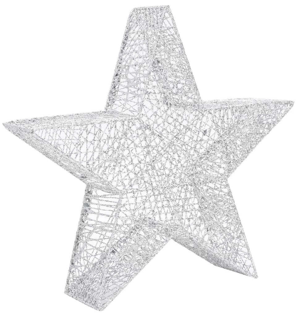 Estrelas de Natal com luzes LED 3 pcs ext./int. arame prateado