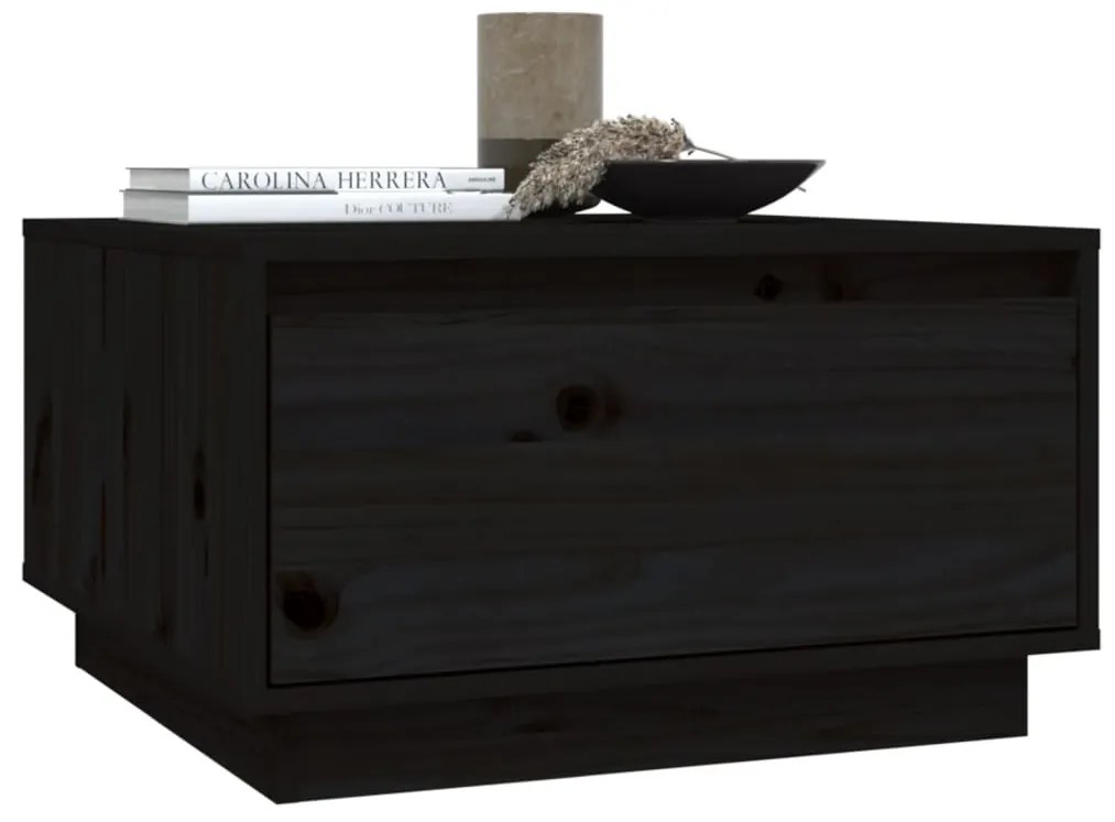 Mesa de centro 55x56x32 cm pinho maciço preto