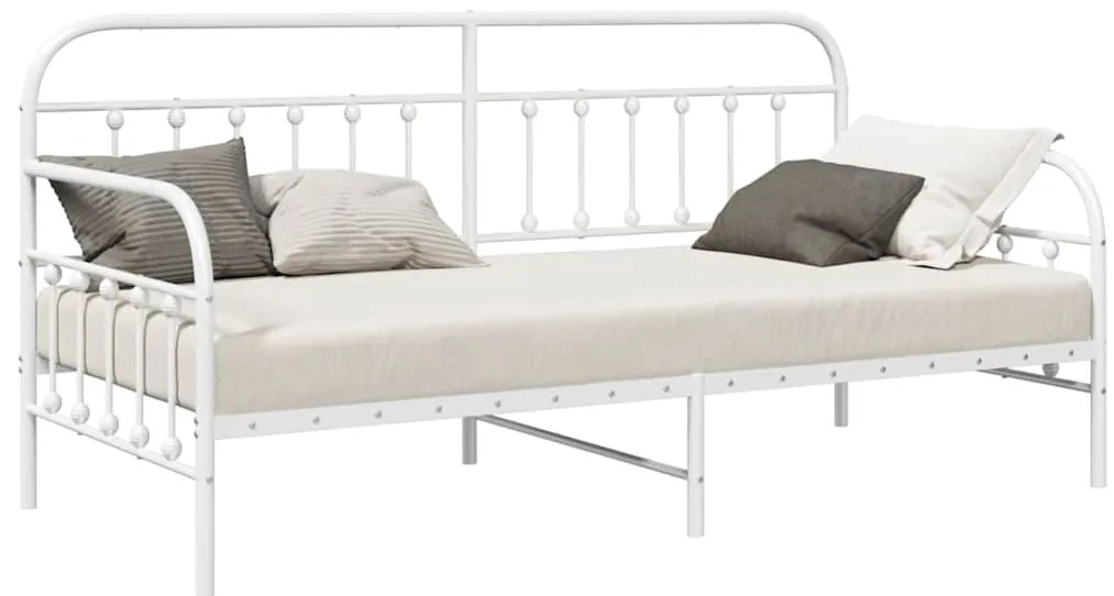 Estrutura de cama vidaXL Branca 90x190 cm Aço