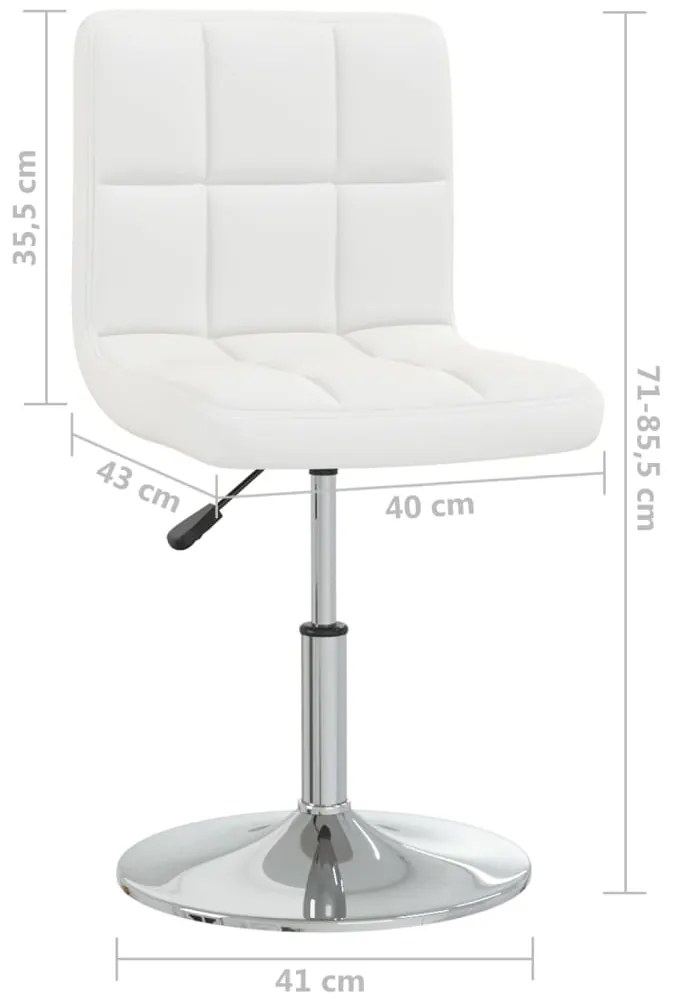 Cadeiras de jantar 4 pcs couro artificial branco
