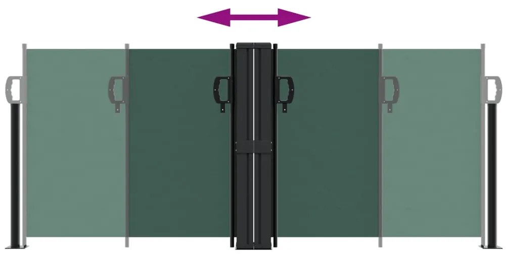 Toldo lateral retrátil 100x600 cm verde-escuro