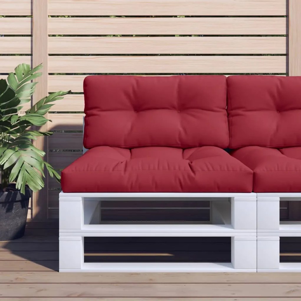 vidaXL Almofadões para móveis de paletes 2 pcs tecido vermelho tinto