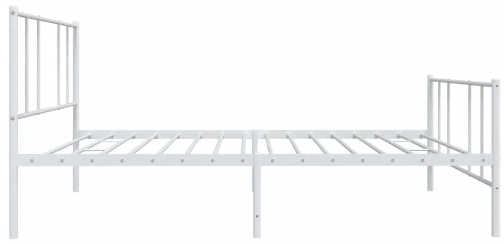 Estrutura de cama com cabeceira e pés 100x190 cm metal branco