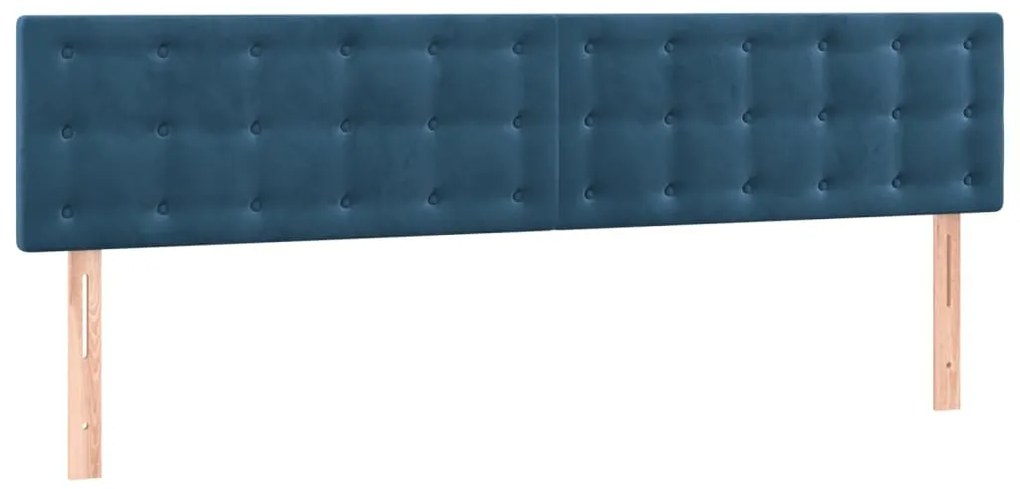 Cama boxspring com colchão 120x190 cm veludo azul-escuro