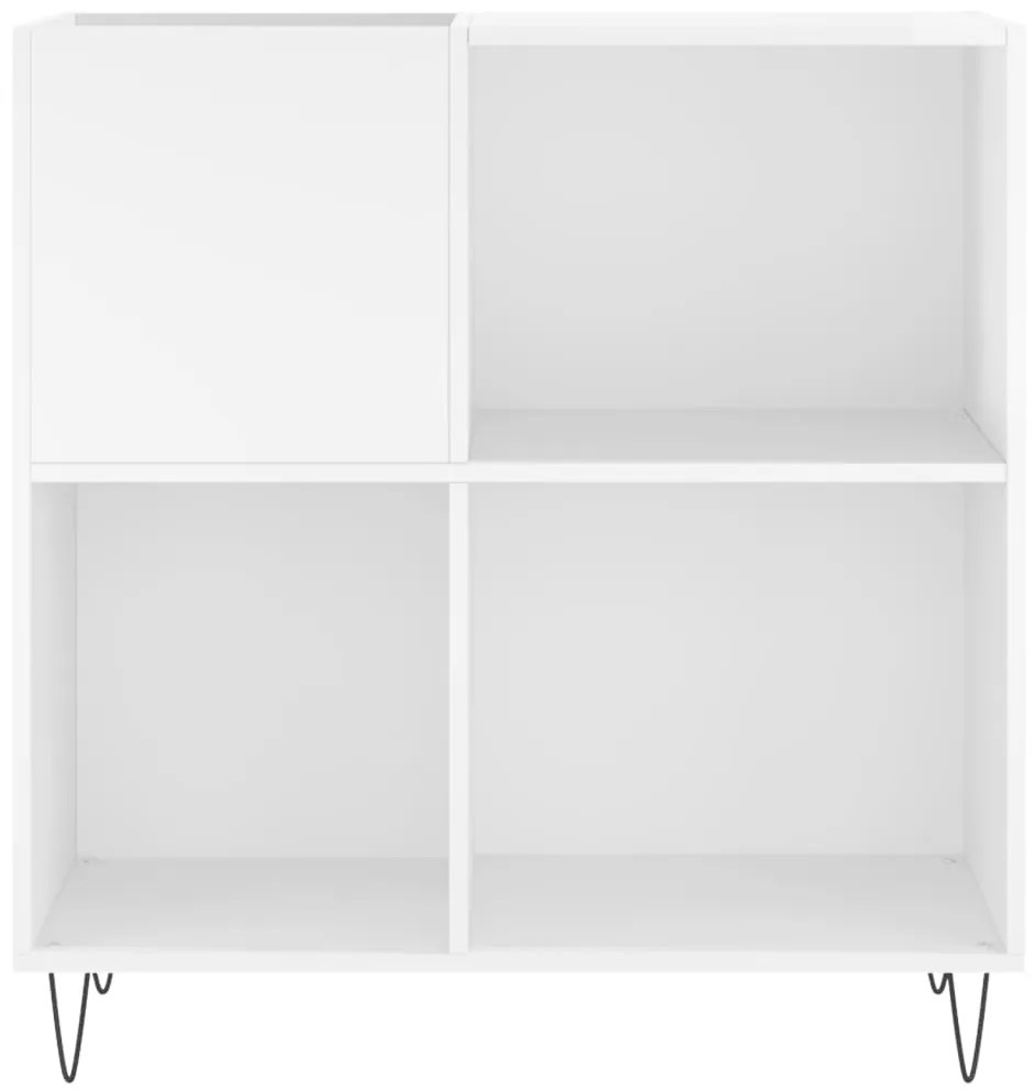 Armário p/ discos 84,5x38x89 cm deriv. madeira branco brilhante