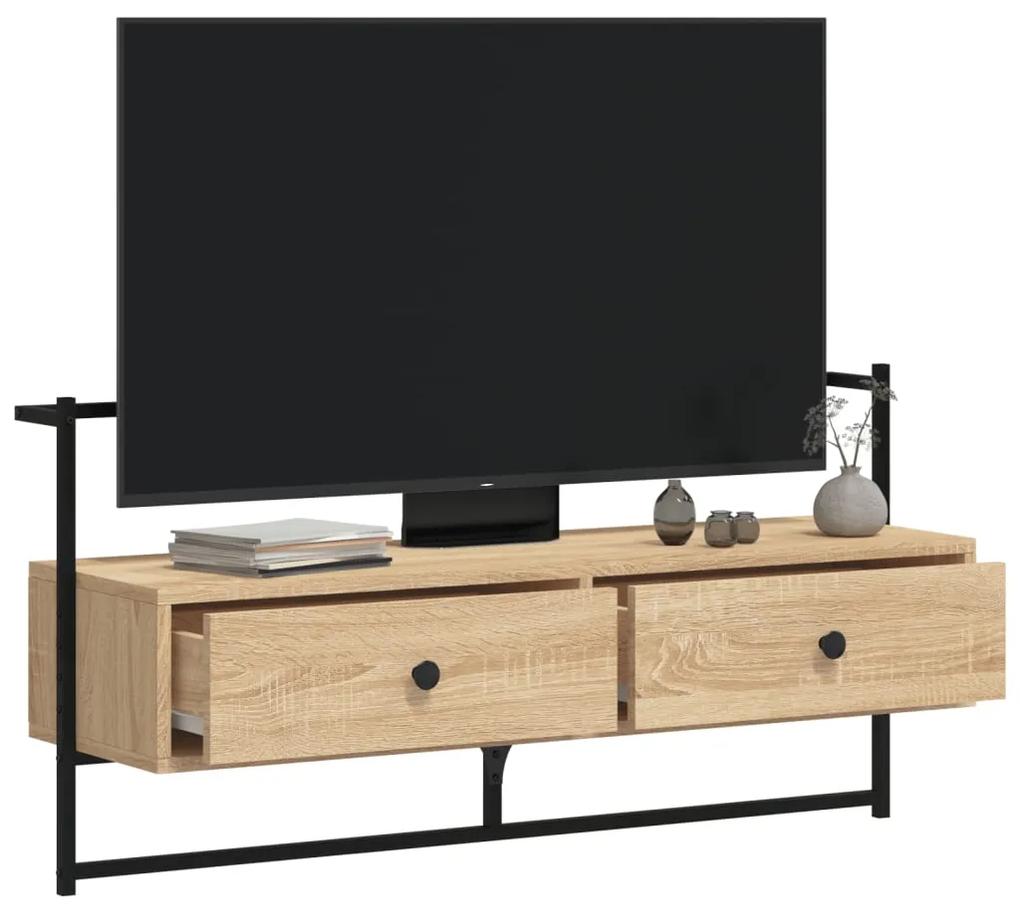 Móvel de TV de parede 100,5x30x51cm deriv. madeira carvalho sonoma