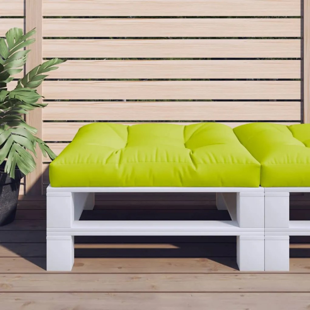 vidaXL Almofadão p/ sofá de paletes 70x70x12 cm tecido verde brilhante