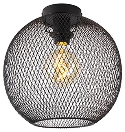 Candeeiro de teto moderno preto 30 cm - Mesh Ball Moderno