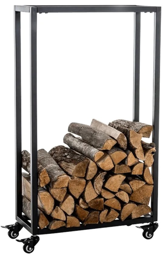 Suporte para lenha Hetta 25 x 40 x 100 cm Preto