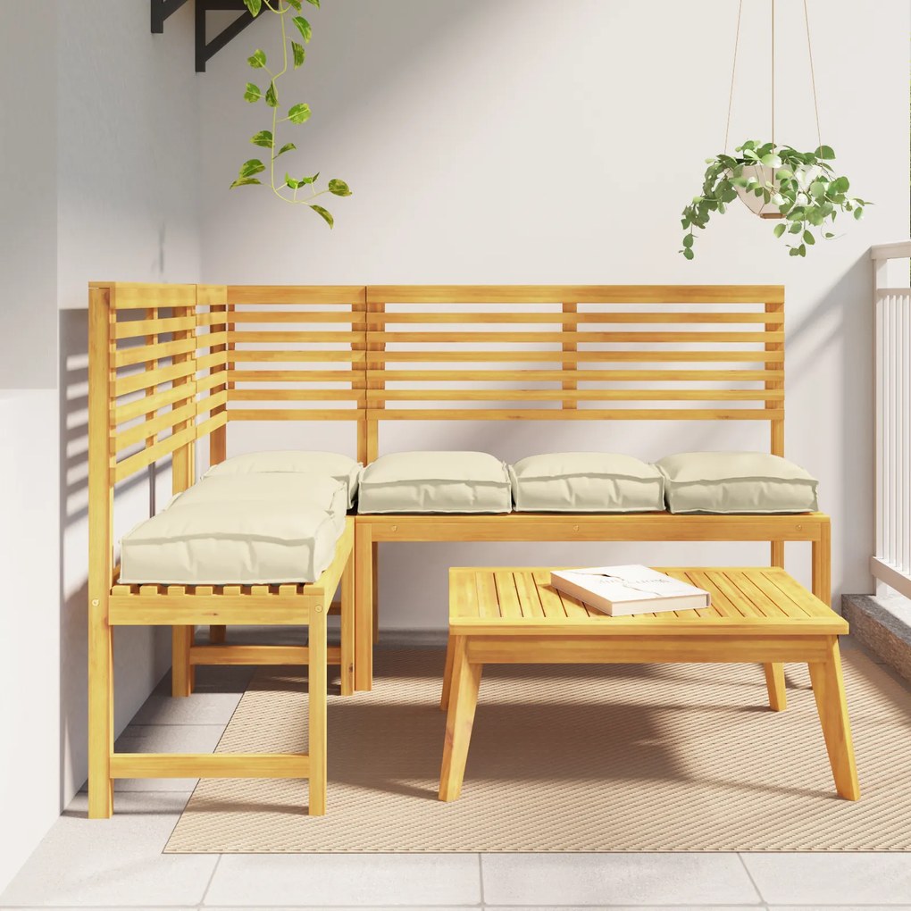 vidaXL Almofadas de Palete para Assento 6 pcs Creme 40x40x8 cm Tecido Oxford