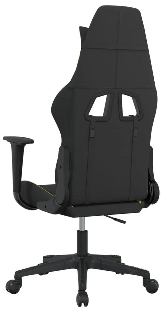 Cadeira gaming de massagens tecido preto e verde-claro