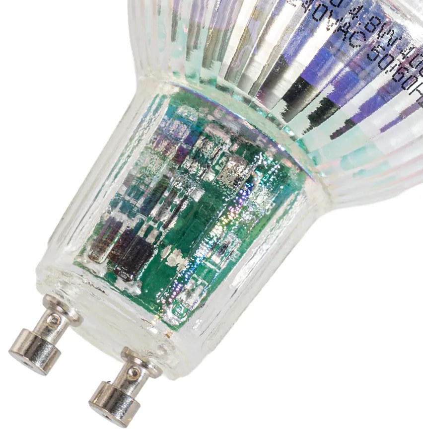 Conjunto de 5 lâmpadas LED inteligentes GU10 50mm transparentes 4,8W 400 lm 1800-6500K