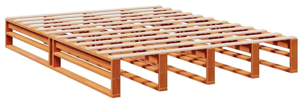 Cama com estante sem colchão 140x190 cm pinho maciço