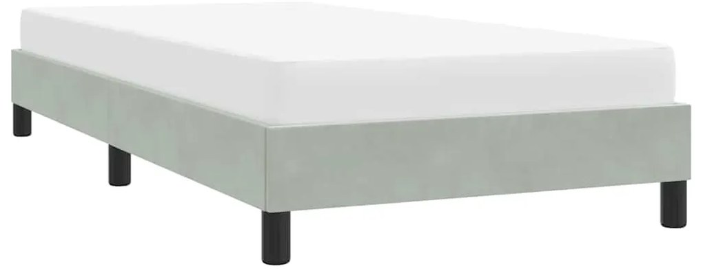 Estrutura de cama sem colchão 80x220 cm veludo cinzento-claro