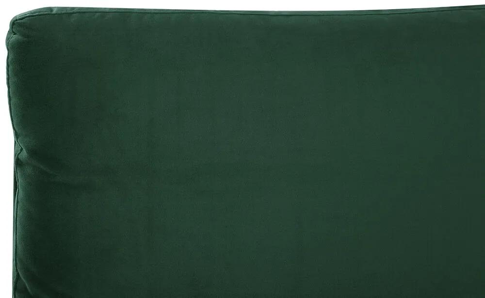 Cama de casal em veludo verde esmeralda 140 x 200 cm MELLE Beliani