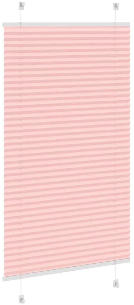 Rosa Plissada Cega 75x100 cm Largura Tecido 74,4 cm Poliéster