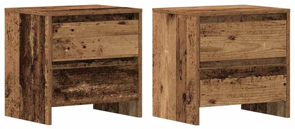 Cômoda de Canto 2 pcs Madeira Antiga 45x34x44,5 cm Madeira Engenharia