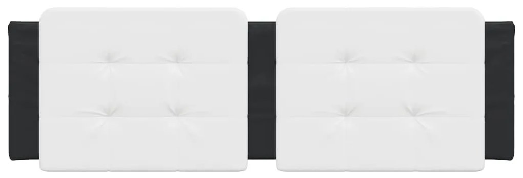 Almofadão de cabeceira 160 cm couro artificial branco e preto