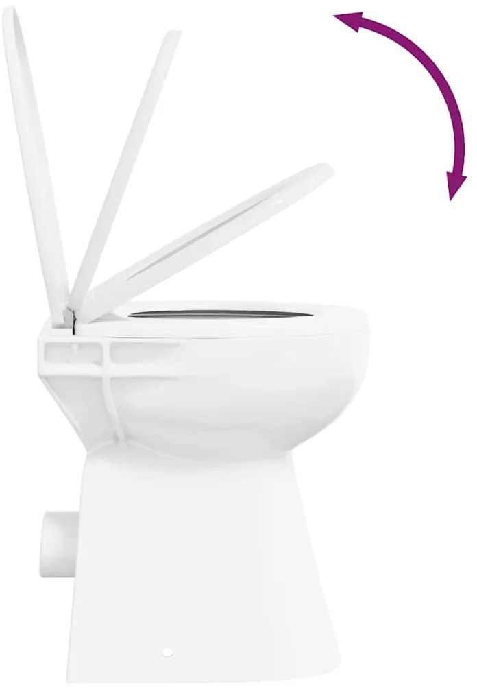 Sanita sem rebordo 7 cm altura extra fecho suave cerâmica branco