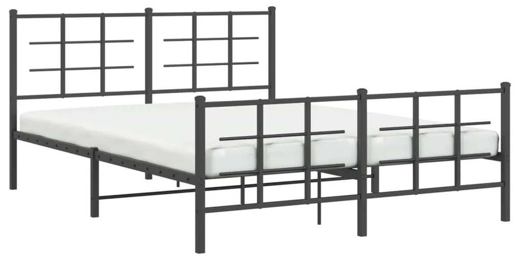 Estrutura de cama sem colchão com pés 160x200 cm preto