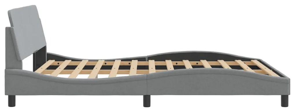 Estrutura de cama sem colchão 160x200 cm tecido cinzento-claro