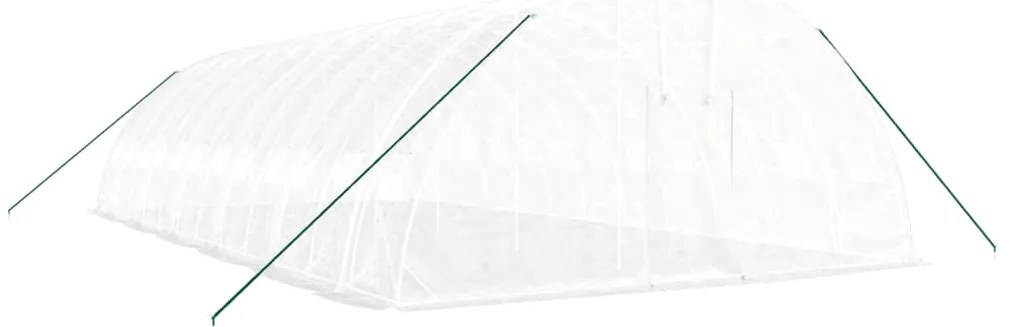 Estufa com estrutura de aço 72 m² 12x6x2,85 m branco