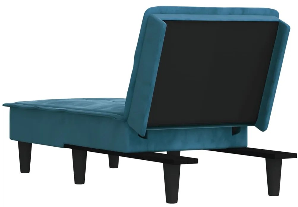 Chaise longue veludo azul